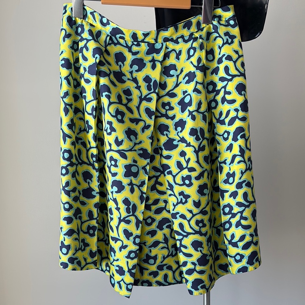 Draper James A-Line Skirt - Yellow and Blue Floral